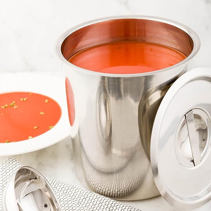 Restaurantware Met Lux 4.5 Quart Bain Marie 1 Corrosion-Resistant Bain Marie Pot - For Hot And Cold Food Serve Or Store Food Stainless Steel Food Pot Lid Sold Separately