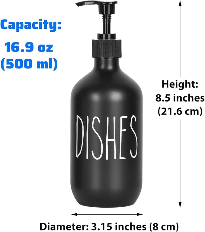 Dish Soap Dispenser 500ml Large Plastic Soap Dispenser Refillable Pump Liquid - Image 2