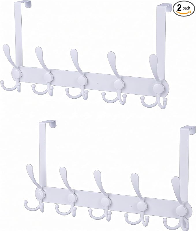 Over The Door Hooks, Coat Rack for Hanging Clothes Hat Towel by ENCOZY