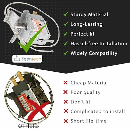 5304513033 Refrigerator Temperature Control Thermostat by Seentech - Compatible with Frigi-daire Kenmore - Repalces: 297216037 5304503436 216715200 297216033