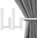 2 Pack Adhesive Curtain Holdbacks, No Drill Metal Curtain Tie Backs Holders by ForaBetterLiving