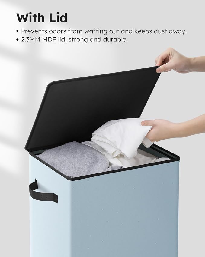 SOLEDI 90L Laundry Hamper with Lid, Large Collapsible Laundry Basket | Sturdy - Image 5