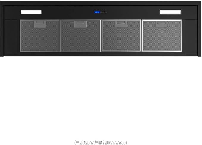 Futuro Futuro Wall-Mount Range Hood 48" 940-CFM | Counter Black | Contemporary Painted Steel Vent Hood | Modern Italian Exhaust Hood | LED, Ultra-Quiet with Blower