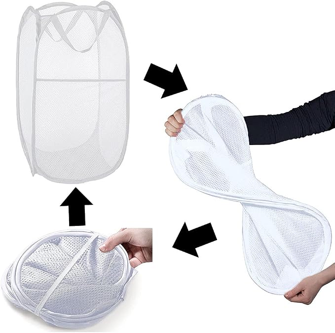 Pop up Laundry Hamper, Portable Foldable Mesh Clothes Hamper - Image 5