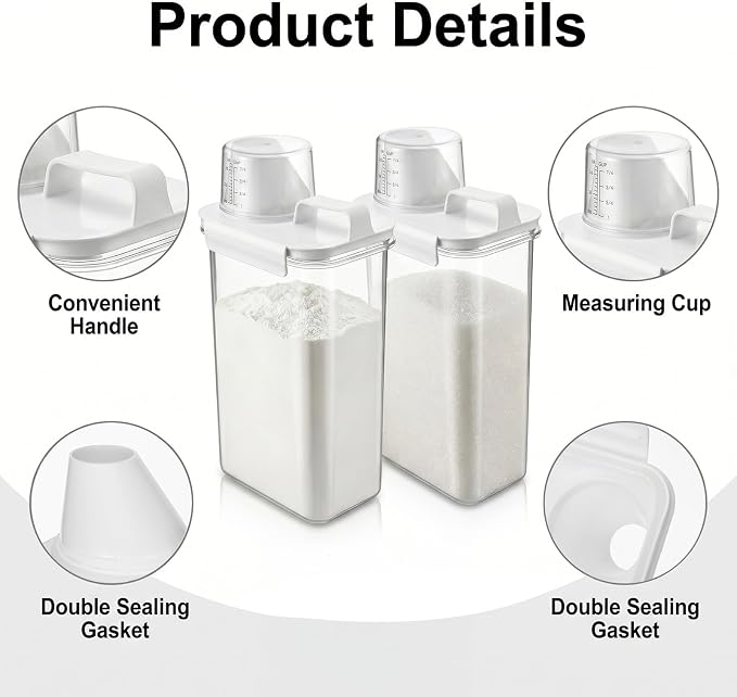 4 Pack 77.8 oz Laundry Detergent Dispenser, Large Capacity PET Plastic Liquid - Image 3