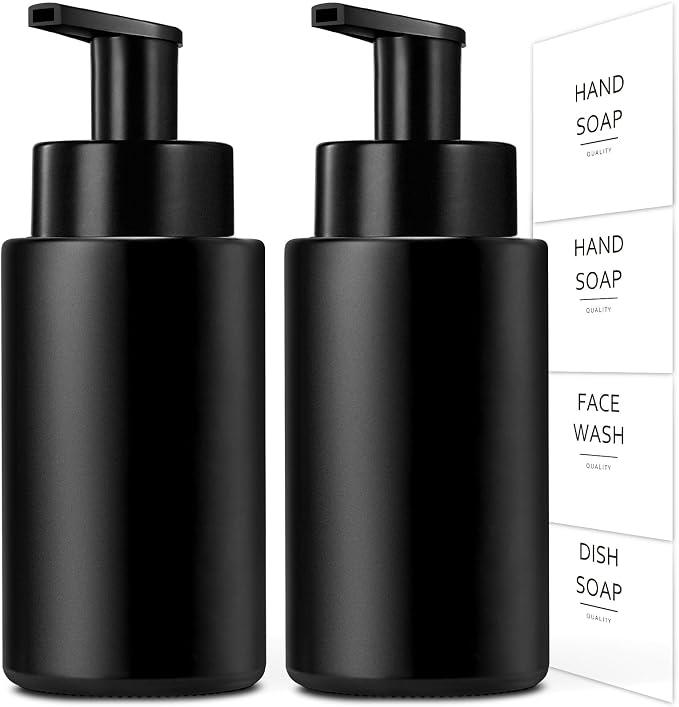 RYTOXILO Matte Black Foaming Hand Soap Dispenser, 10 oz/300ml Glass Foam by RYTOXILOBrightenUpYourHome