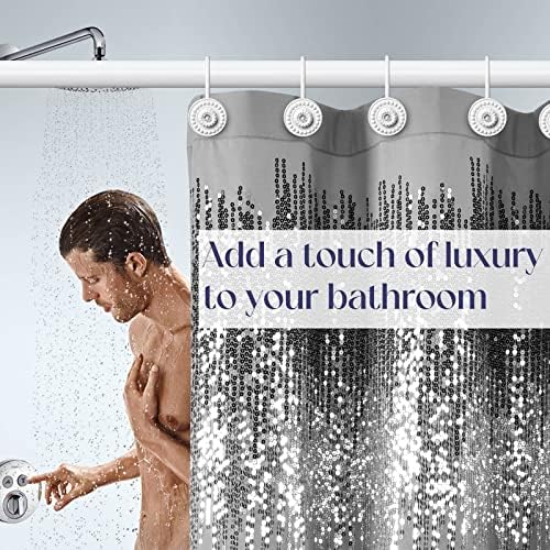 White Shower Curtain Hooks, Rust Proof Shower Curtain Rings - Image 2