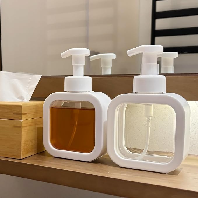 Foaming Soap Dispenser, 2 Pack 300ml Plastic Refillable Foaming Hand Soap - Image 3