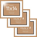 Homeforia 11x14 Diploma Frame Wood, High End Natural Oak 11 x 14 Certificate Frames with Mat 8.5x11, 11 by 14 Wooden Document Matted Frame, Award Graduation Frames, Tempered Glass, Wall Kit, Set of 3