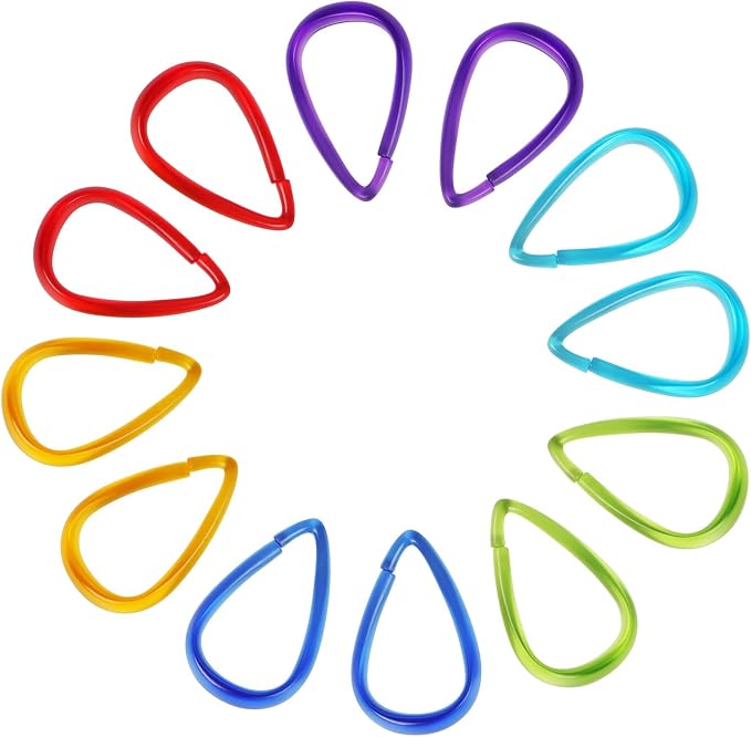 Top-spring 6 Colors Shower Curtain Hooks 12Pcs Drop Shaped Hooks - Image 8