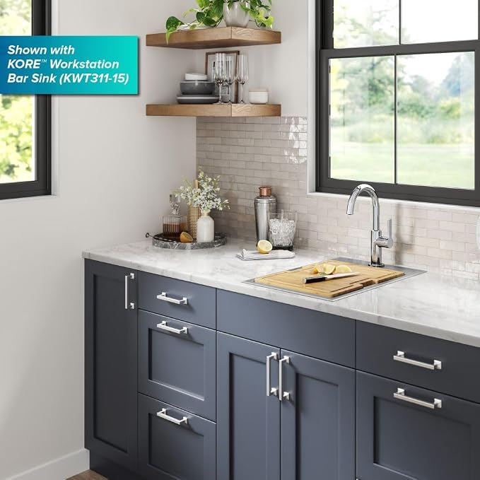 Kraus Oletto Single Handle Kitchen Bar Faucet in Chrome, Kitchen Sink Faucets - Image 10