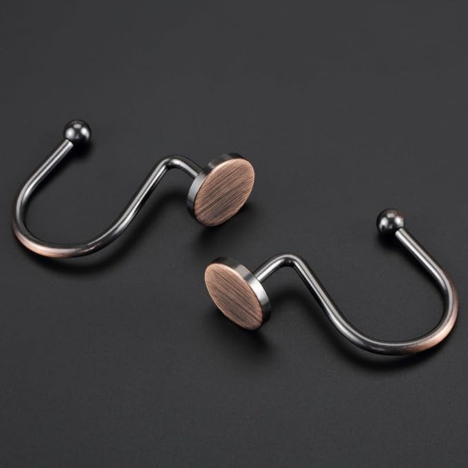 CHICTIE Bronze Shower Curtain Hooks, Oil Rubbed Rustproof Shower Curtain Rings - Image 3