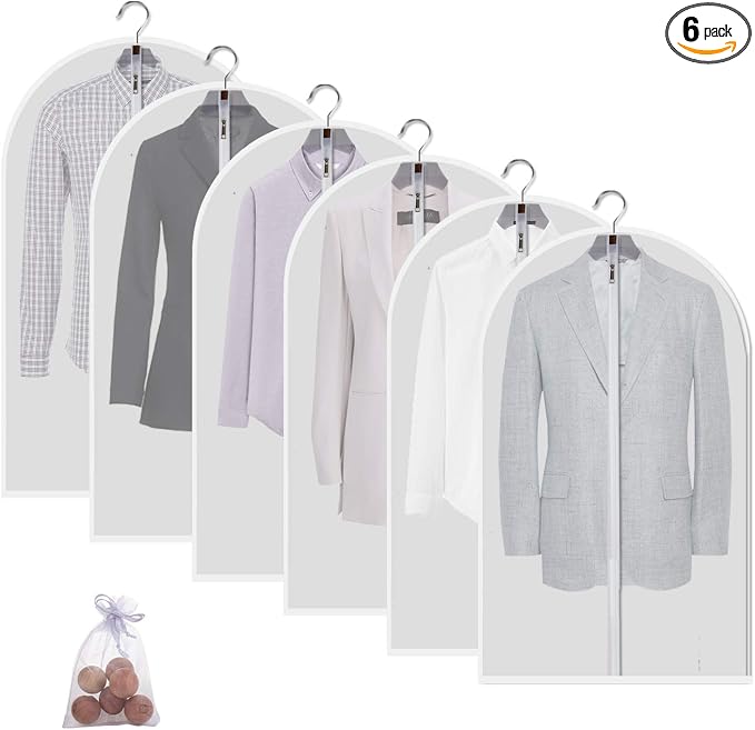 MsKitchen 6 Pack Garment Bags for Hanging Clothes by MsKitchen