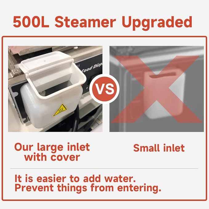 5-Tier Electric Bun Steamer, Commercial Stainless Steel Food Warmer Display with Automatic Temperature Control, for Buns, Baozi, Siomai, Corn, Buffet, Kiosk, Restaurant