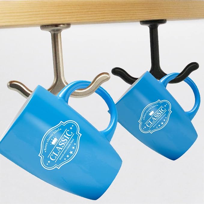 10 Pcs Zinc Alloy Ceiling Double Hook Cabinet Wardrobe Coat Towel Hat Hook - Image 5