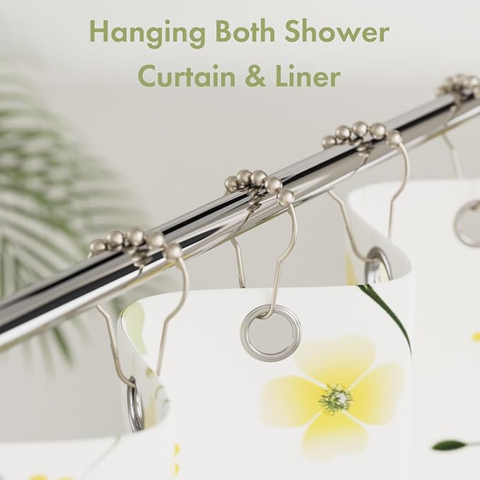 Decorative Shower Curtain Hooks, Shower Curtain Hooks Rust Proof Stainless - Image 2