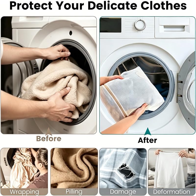 100% Cotton Mesh Laundry Bags, Rust-Proof Zipper Wash Bags - Image 5