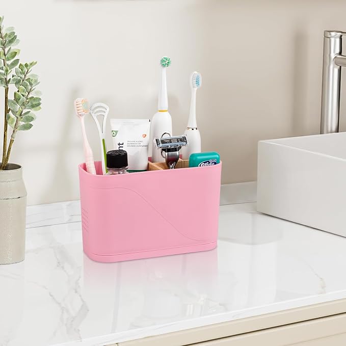 Toothbrush and Toothpaste Holder, 4 Slots, Kids Electric Tooth Brush Organizer - Image 2
