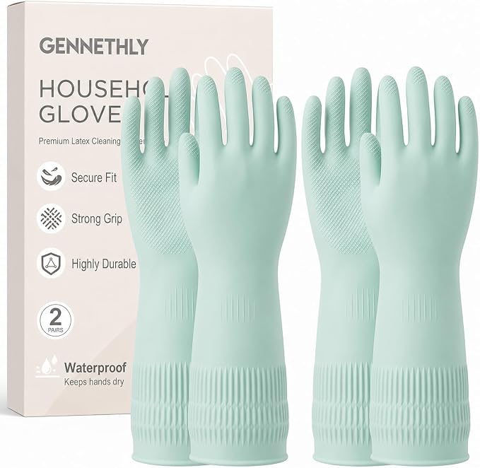 Rubber Dishwashing Gloves, Reusable Cleaning Dish Gloves by Unknown