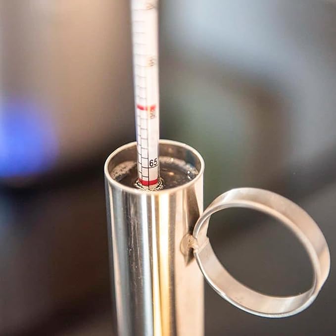 Maple Syrup Hydrometer Test Cup Kit - Maple Syrup Density Kit, Baume and Brix Scale, Stainless Steel Maple Syrup Kit with Cleaning Brush - Calibrated to Create Pure Maple Syrup
