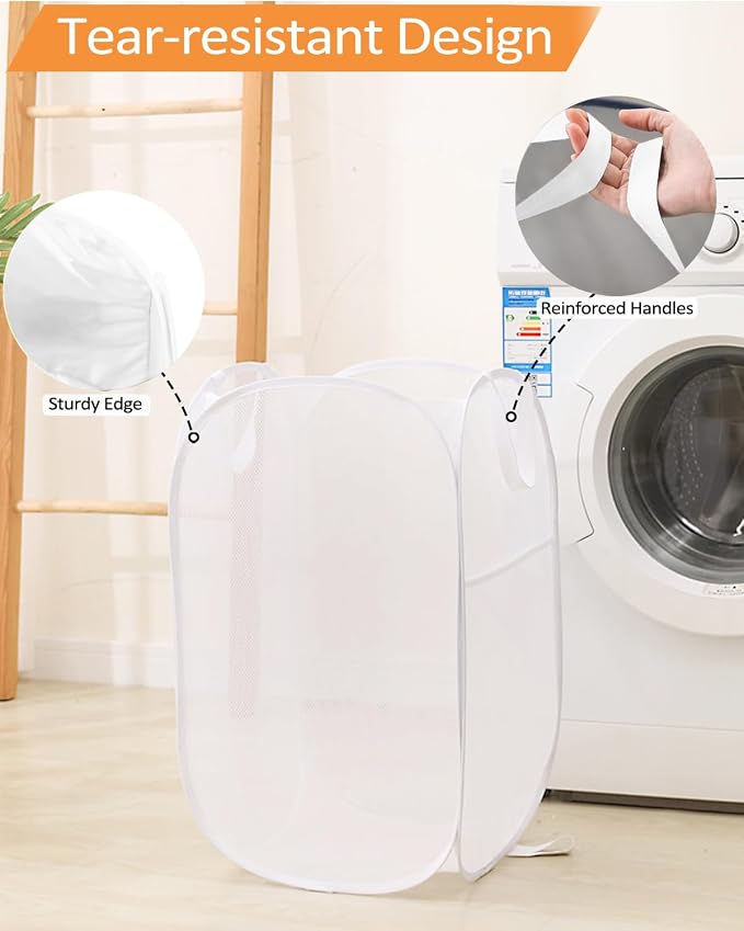 2 Pack Durable Collapsible Laundry Baskets - Image 3