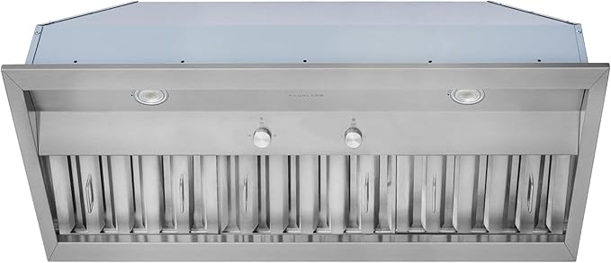 Hauslane Range Hood Insert 42 Inch, Hood Vent for Kitchen | Low Noise Performance, Professional-Grade Baffle Filters, LED Lamps, Stainless Steel Ductless Hood, Built in Range Hood 18.5” Deep