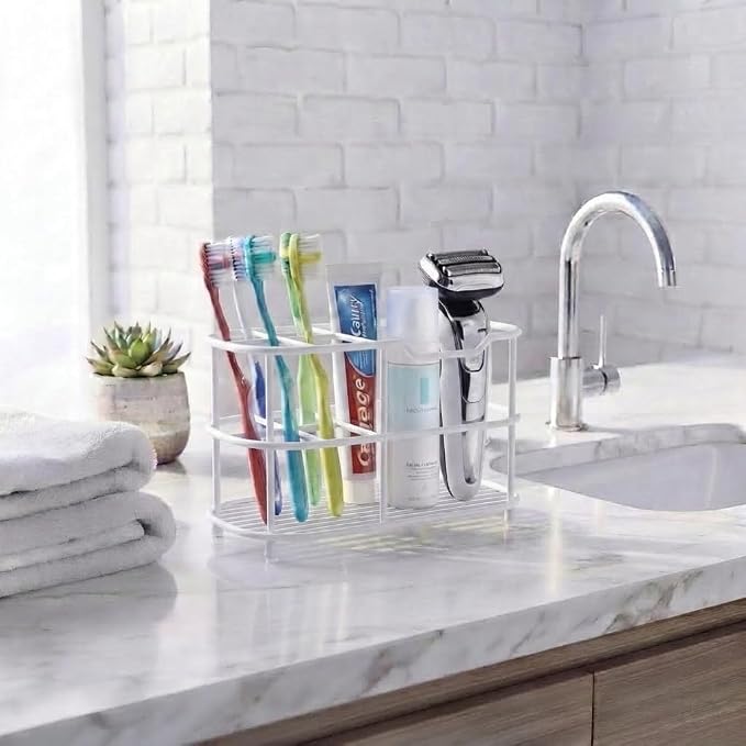 Bathway Toothbrush Holder for Bathroom, 6.9"L x 3.4"W x 4"H, Matte White - Image 6