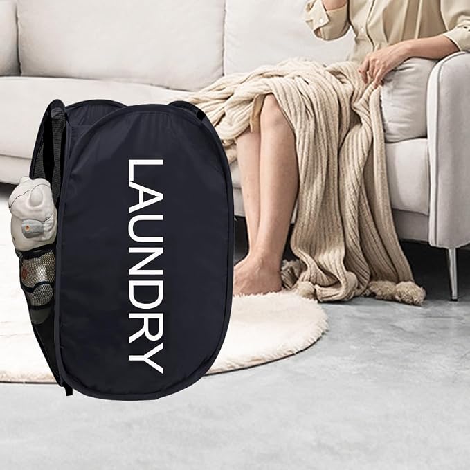 Collapsible Laundry Basket Foldable Laundry Hamper Pop Up Basket Dirty Clothes - Image 2