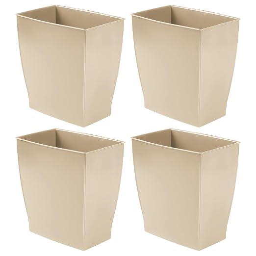 iDesign Small Plastic Bathroom Trash Can, Slim Rectangle Garbage Bin - Image 8
