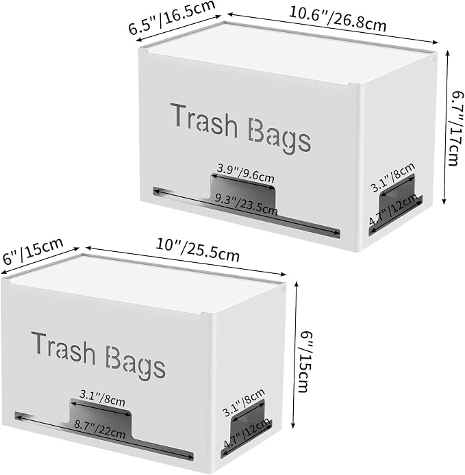 STWWO 2-Pack Trash Bag Holder Dispenser, Stackable Garbage Bag Dispenser | - Image 2