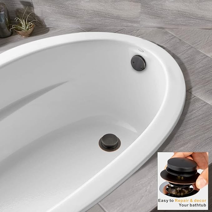 Universal Tip Toe Bath Drain Stopper and Cover, Bathtub Drain Stopper, Replaces - Image 3