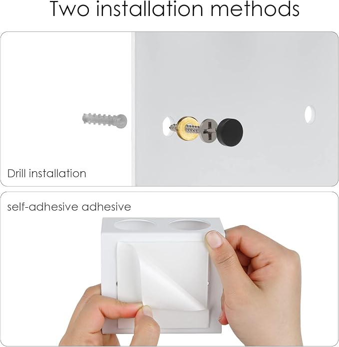 Adorila Electric Toothbrush Holder Wall Mount 2-Slot, Stainless Steel, Fits - Image 5