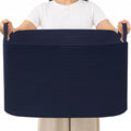 96L Woven Laundry Basket with Handles, Extra Blanket Basket by HZFTJOY