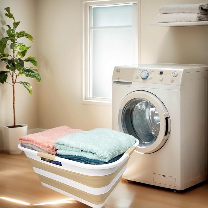 SAMMART 42 Collapsible Plastic Laundry Basket, Foldable Pop Up Storage - Image 6
