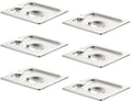 CURTA 6-Pack Slotted Steam Table Pan Lid with Handle, NSF Approved, Hotel & Catering Food Pan Cover