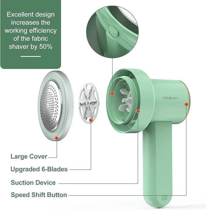 HOMEASY Fabric Shaver, Rechargeable Lint Remover - Image 3