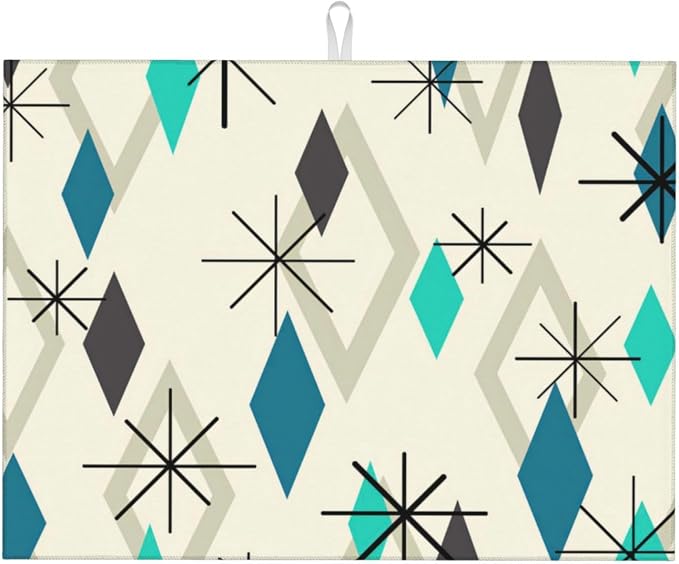 Vintage Mid Century Geometic Dish Drying Mat by indokyeyqaz
