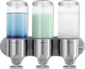 simplehuman Triple Wall Mount Pumps, Hotel-Grade Refillable 3-Chamber Shampoo by Unknown