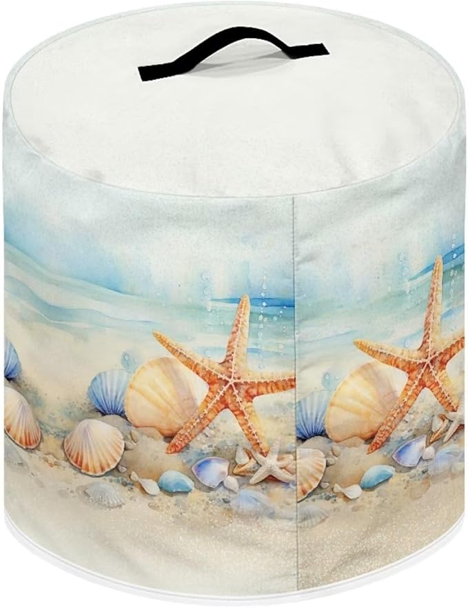 Dust Cover for 3 Quart Pressure Cooker Accessories, Dust Proof Easy to Clean Electric Appliance Cover Air Fryer Accessories with Pocket, Watercolor Starfish Seashell