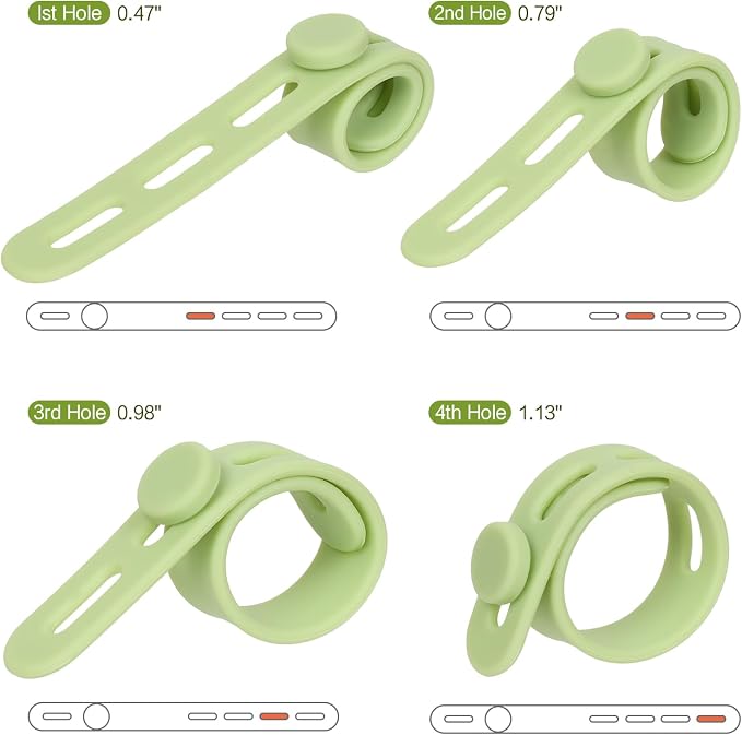 Donruby 24Pcs Silicone Cable Ties, Reusable Cord Organizer Straps, Matcha | - Image 3