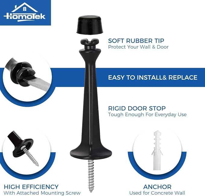 HOMOTEK 36 Pack Heavy Duty Solid Rigid Door Stop - Image 2
