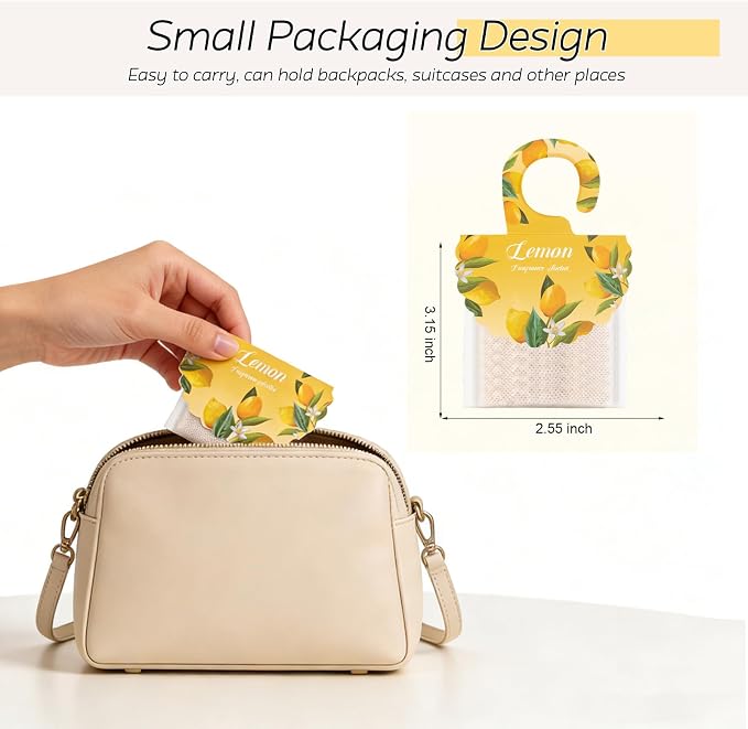 18 Pack Lemon Scented Sachets for Drawer and Closet, Car Air Fresheners - Image 5