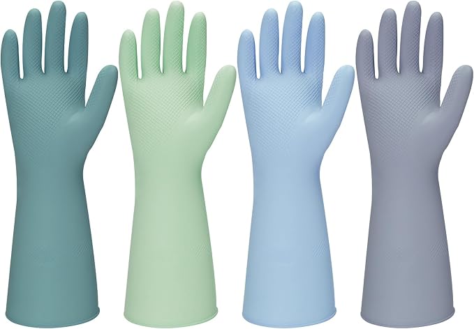 Rubber Kitchen Dishwashing Gloves by Yunaeduo