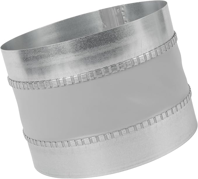 Repa Market 8" Inch Flexible Vibration And Noise Reducing Coupler - Female Fit Duct Connector – Galvanized Steel Coupling for Joining Two Male Duct Fittings – HVAC Ventilation Inline Joint