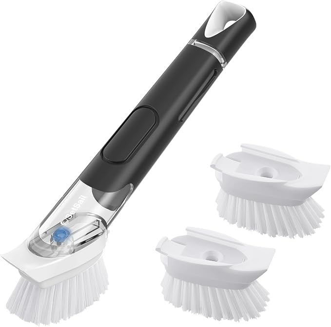 SetSail Dish Brush with Soap Dispenser, Stiff Bristles Dish Scrubber Set | by SetSail