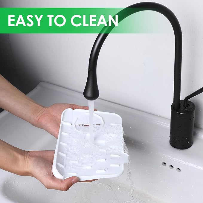 Dimeho Sink Faucet Splash Guard Mat Silicone Soap Dish Pad Small Faucet Handle - Image 4