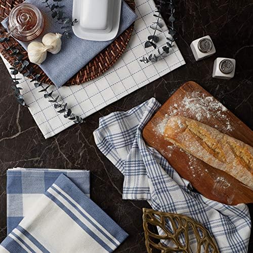 DII Basic Kitchen Large Cotton Dishtowel Set of 5, Stonewash Blue - Image 4