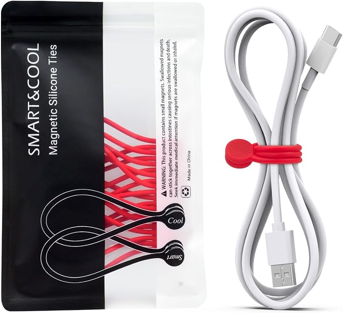 SMART&COOL Reusable Silicone Magnetic Cable Ties, Holding Stuff, Book Markers by SMARTCOOL