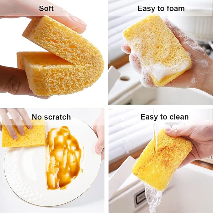 METUUTER Kitchen Sponges 12 Pack Natural Cellulose - Image 5