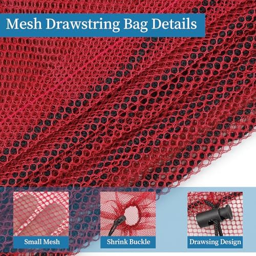 6 Pack Mesh Drawstring Bags - Image 3